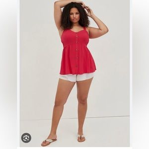 Torrid fit and flare lace up back tank